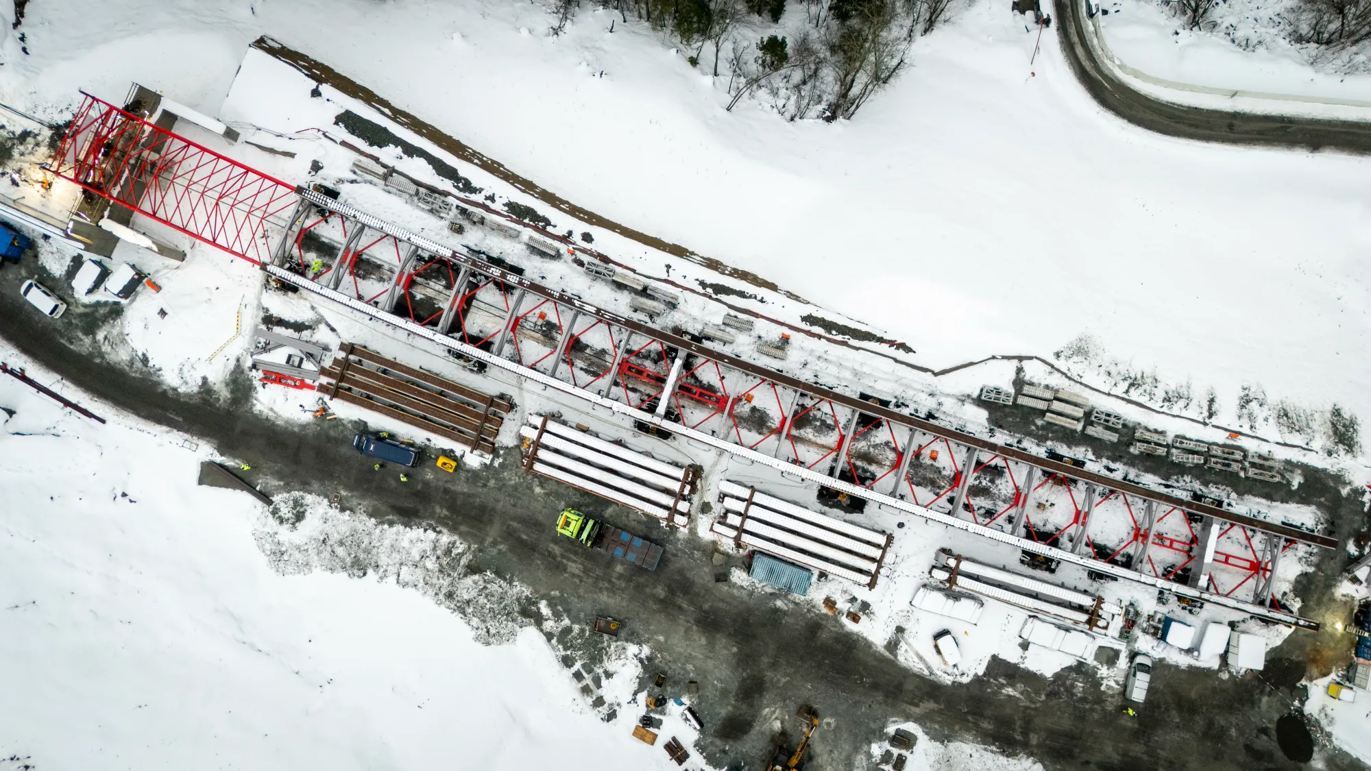 Dronefoto Hommelvika under oppføring