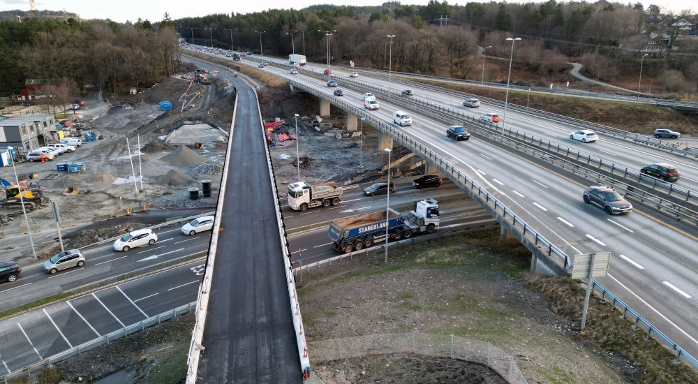 Bilde fra byggingen av Sykkelstamvegen